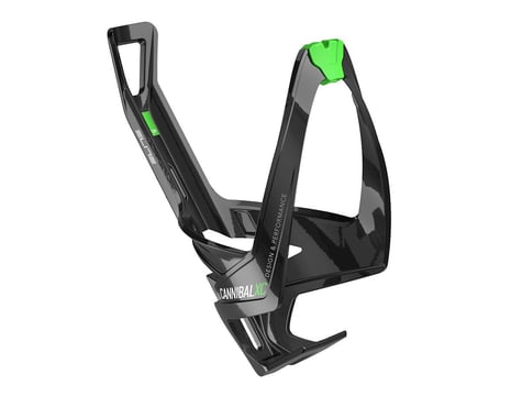 Elite Cannibal XC Water Bottle Cage (Black Glossy/Green Graphic)