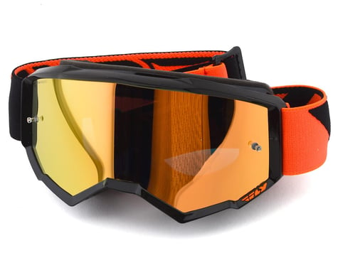 Fly Racing Zone Youth Goggle (Black/Orange) (Orange Mirror Lens)