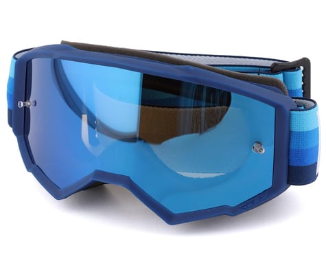 Fly Racing Youth Zone Goggles (Black/Blue) (Sky Blue Mirror/Smoke Lens)