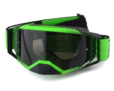 Fly Racing Zone Pro Goggle (Black/Green) (Dark Smoke Lens)