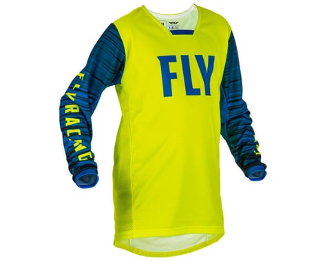 Fly Racing Youth Kinetic Wave Jersey (Hi-Vis/Blue) (Youth XL)