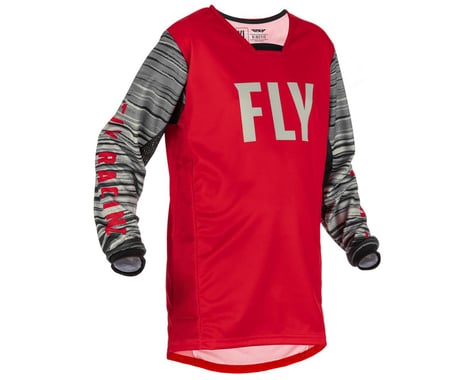 Fly Racing Youth Kinetic Wave Jersey (Red/Grey) (Youth XL)