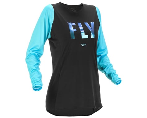 Fly Racing Women's Lite Jersey (Black/Aqua) (XL)