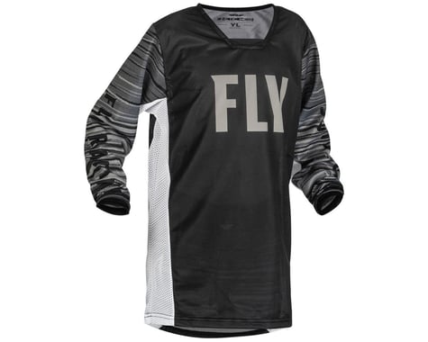 Fly Racing Youth Kinetic Mesh Jersey (Black/White/Grey) (Youth L)