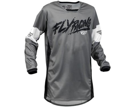 Fly Racing Youth Kinetic Khaos Jersey (Grey/Black/White) (Youth L)