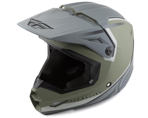 Fly Racing Kinetic Vision Full Face Helmet (Olive Green/Grey) (XL)