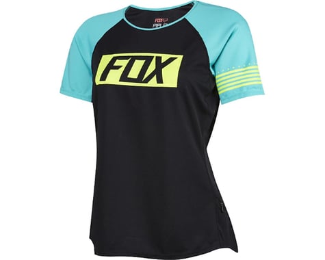 Fox Racing Women's Ripley Short Sleeve Jersey (Matte Black/Green)