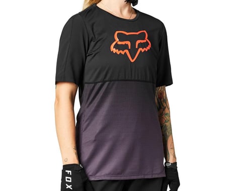 Fox Racing Women's Flexair Short Sleeve Jersey (Black/Purple) (M)