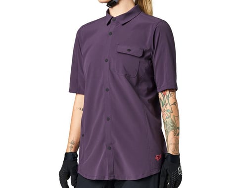 Fox Racing Women's Flexair Woven Short Sleeve Shirt (Dark Purple) (M)