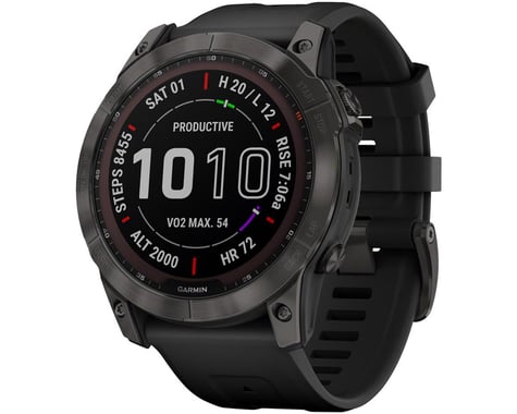 Garmin Fenix 7X Sapphire Solar GPS Smartwatch (Carbon Grey DLC Ti + Black Band)