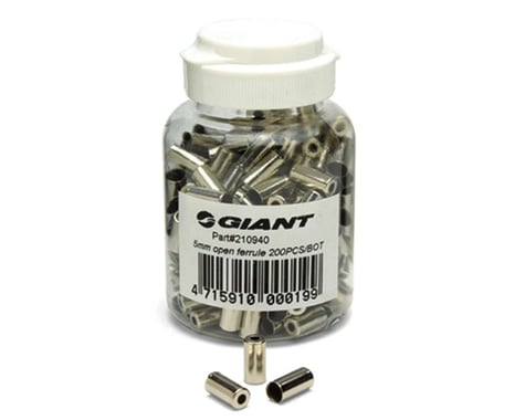 Giant 5mm Brass Brake Housing Ferrules (Silver) (200)