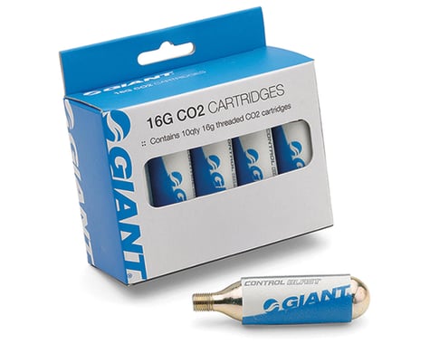 Giant Control Blast Threaded CO2 Cartridges (Silver) (10 Pack) (16g)