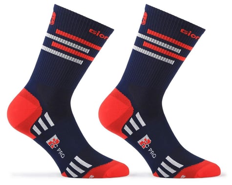 Giordana FR-C Tall Lines Socks (Midnight Blue/Red/Grey) (M)
