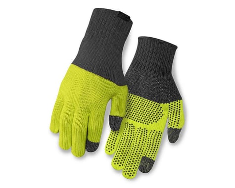 Giro Merino Wool Bike Gloves (Grey/Wild Lime) (S/M)