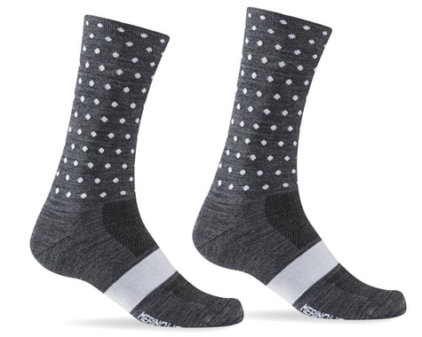 Giro Merino Seasonal Wool Socks (Charcoal/White Dots) (S)