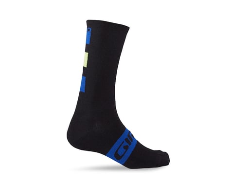 Giro Merino Seasonal Wool Socks (Black/Blue/Lime)