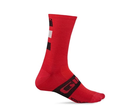 Giro Merino Seasonal Wool Socks (Dark Red/Black/Grey) (L)