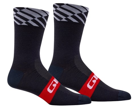 Giro Seasonal Merino Wool Socks (Red/White/Charcoal) (S)