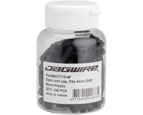 Jagwire Open Nylon End Caps (Black) (4mm) (Bottle of 100)