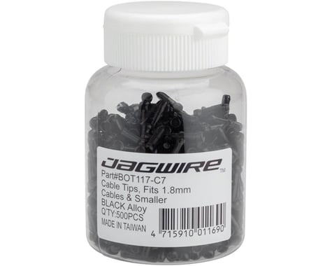 Jagwire Cable End Crimps (Black) (1.8mm) (Bottle of 500)