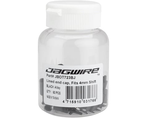 Jagwire Lined Alloy End Caps (Black) (4mm) (Bottle of 50)