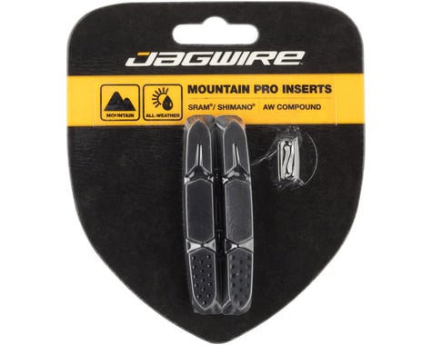 Jagwire Mountain Pro V-Brake Pad Inserts (Black/Red) (1 Pair) (All-Weather Compound)