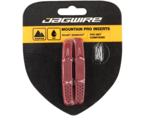 Jagwire Mountain Pro V-Brake Pad Inserts (Black/Red) (1 Pair) (Wet Compound)