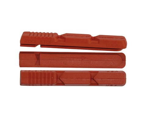 Kool Stop V Type 2 Brake Pad Inserts (Black/Red) (1 Pair) (Salmon Compound)
