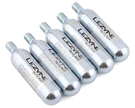 Lezyne Threaded CO2 Cartridges (Silver) (5 Pack) (16g)