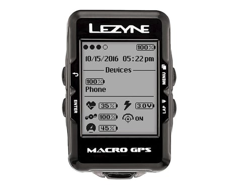 Lezyne Macro GPS Loaded Cycling Computer w/ Heart Rate & Speed/Cadence Sensor