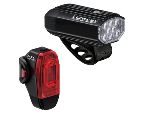 Lezyne Micro Drive 800+/KTV Drive Pro+ Headlight & Tail Light Set (Black)