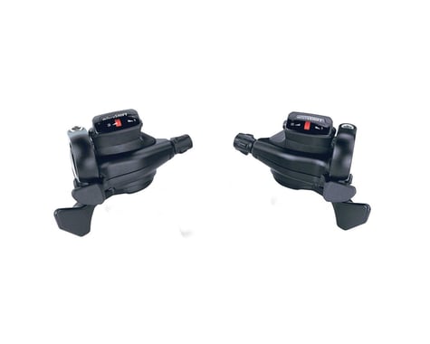 Microshift TS71 Thumb-Tap Trigger Shifters (Black) (Pair) (3 x 8 Speed)