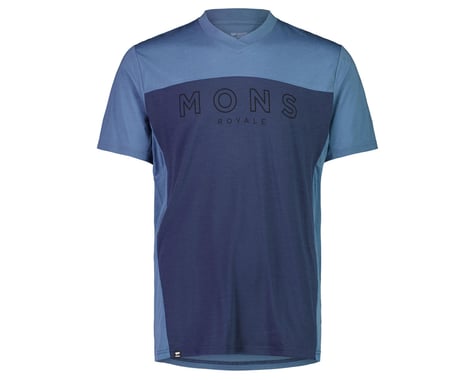 Mons Royale Men's Redwood Enduro VT Short Sleeve Jersey (Blue Slate / Midnight) (M)