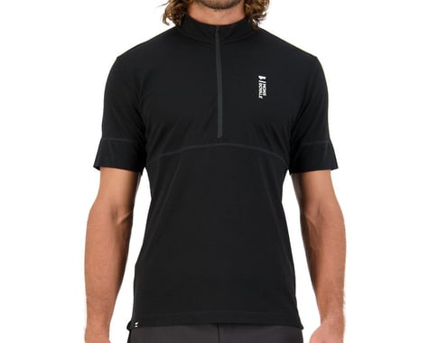 Mons Royale Men's Cadence Half Zip Short Sleeve Jersey (Black) (XL)
