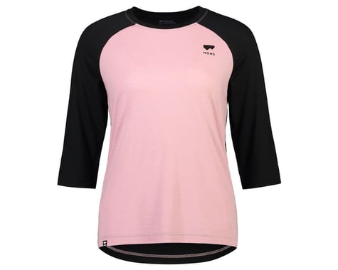 Mons Royale Women's Tarn Merino Shift Raglan 3/4 Sleeve Jersey (Black/Candy)