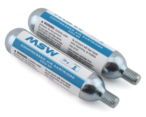 MSW CO2 Cartridges (Silver) (Threaded) (2 Pack) (20g)