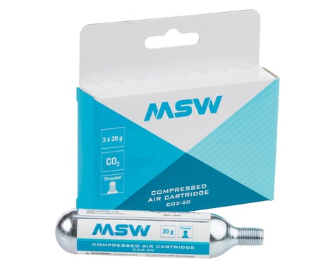 MSW CO2-20 CO2 Cartridge: 20g, 3 Pack