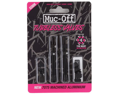 Muc-Off V2 Tubeless Presta Valves (Black) (Pair) (60mm)