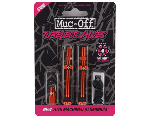 Muc-Off V2 Tubeless Presta Valves (Orange) (Pair) (60mm)