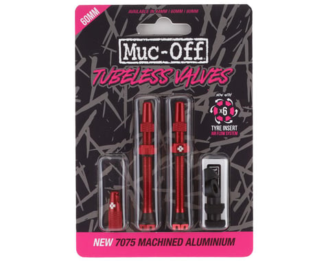 Muc-Off V2 Tubeless Presta Valves (Red) (Pair) (60mm)