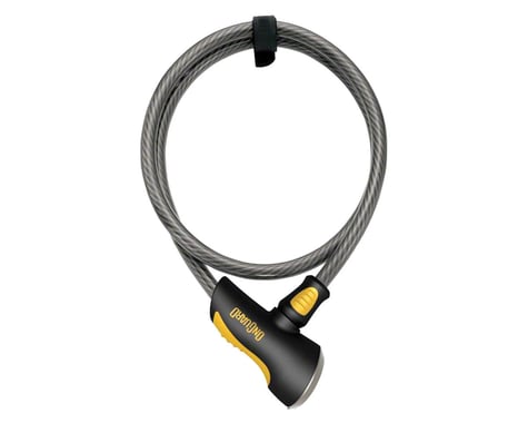 Onguard Akita Non-Coil Cable Lock with Key (Silver/Black/Yellow) (10' x 12mm)
