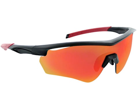 Optic Nerve Switchback Sunglasses (Matte Black w/ Red Tips) (w/PC Smk Red Revo Lens)