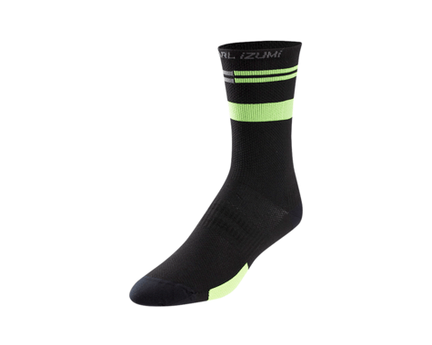 Pearl Izumi Elite Tall Sock (Black/Screaming Green Segment)