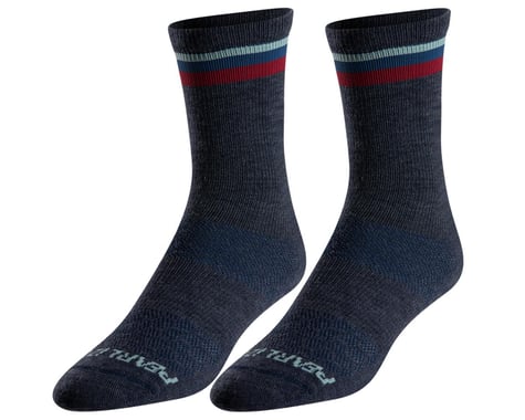 Pearl Izumi Merino Wool Tall Socks (Navy/Adobe Stripe) (L)