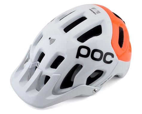 POC Tectal Race SPIN NFC Helmet (Hydrogen White/Fluorescent Orange AVIP) (XS/S)