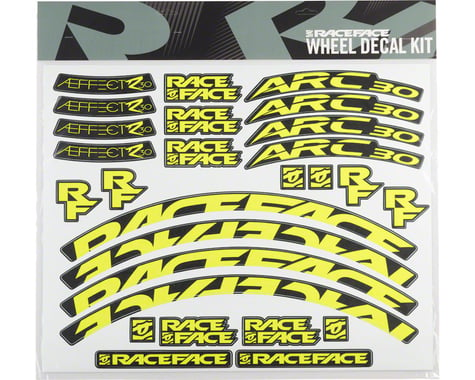Race Face Decal Kit for Arc 30 Rims & Aeffect R 30 Wheels (Yellow)