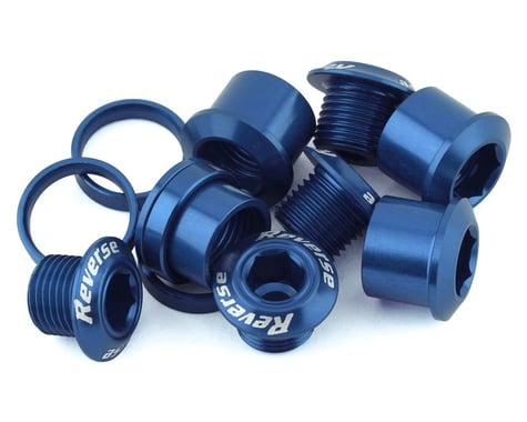 Reverse Components Chainring Bolt Set (Blue) (4 Pack)