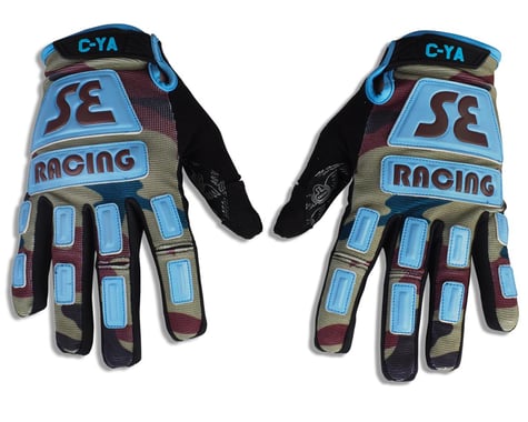 SE Racing Retro Gloves (Camo / SE Blue) (XL)