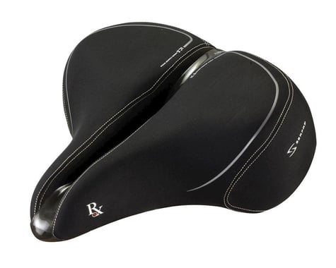 Serfas RX Exerciser Stationary Bike Saddle (Black) (Steel Rails) (Lycra Cover) (290mm)