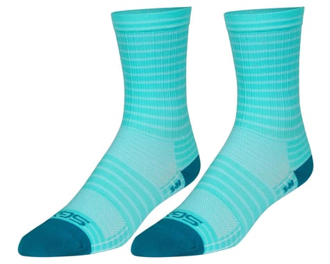 Sockguy 6" SGX Socks (Aqua Stripes) (S/M)